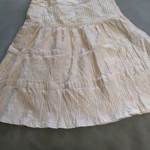 INC linen embroidered skirt